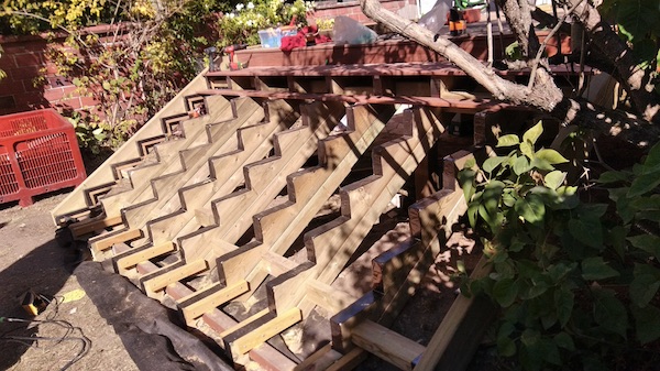 construction escalier extrieur en bois