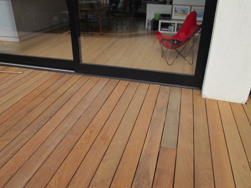 Structure dalle de bton pour terrasse bois